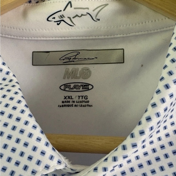 Lot Of 2 -GREG NORMAN - MEN'S BLUE PRINT GOLF POLO SHIRTS- SIZE 2XL - Picture 4 of 7